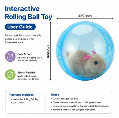 Engage Your Indoor Cat with the Ultimate Boredom Buster: USB Rechargeable Auto-Rolling Ball Toy with Mouse for Hands-Free Play