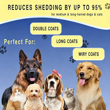 Ultimate Pet Detangling Comb & Grooming Brush - Effortless Shedding and Mat Removal for Happy, Healthy Pets