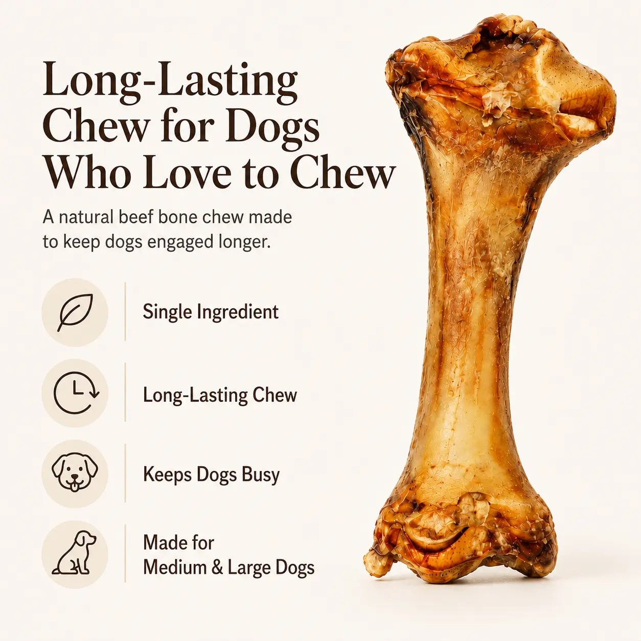 Give your pup the ultimate treat🌟 Natural Beef Bone Chew - Long-lasting, healthy, and perfect for medium & large dogs! 🐾#DogChew #HappyPup