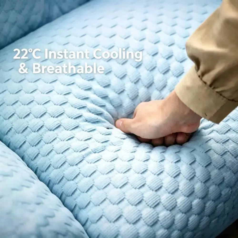 Cool Your Pets Down! 🐾🥶 Discover our Ice Bead Pet Sofa with 22℃ Cooling Fabric and Massage Bumps – the perfect chill spot for small to medium fur babies! 🌟🌈