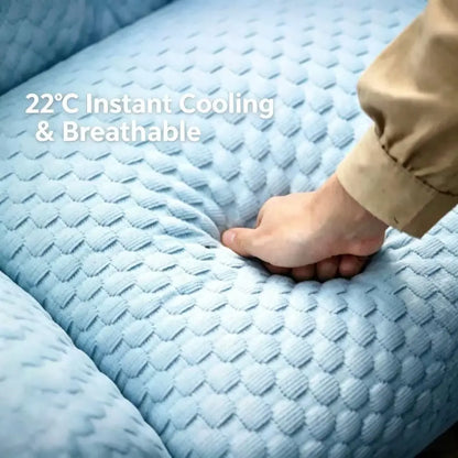 Cool Your Pets Down! 🐾🥶 Discover our Ice Bead Pet Sofa with 22℃ Cooling Fabric and Massage Bumps – the perfect chill spot for small to medium fur babies! 🌟🌈