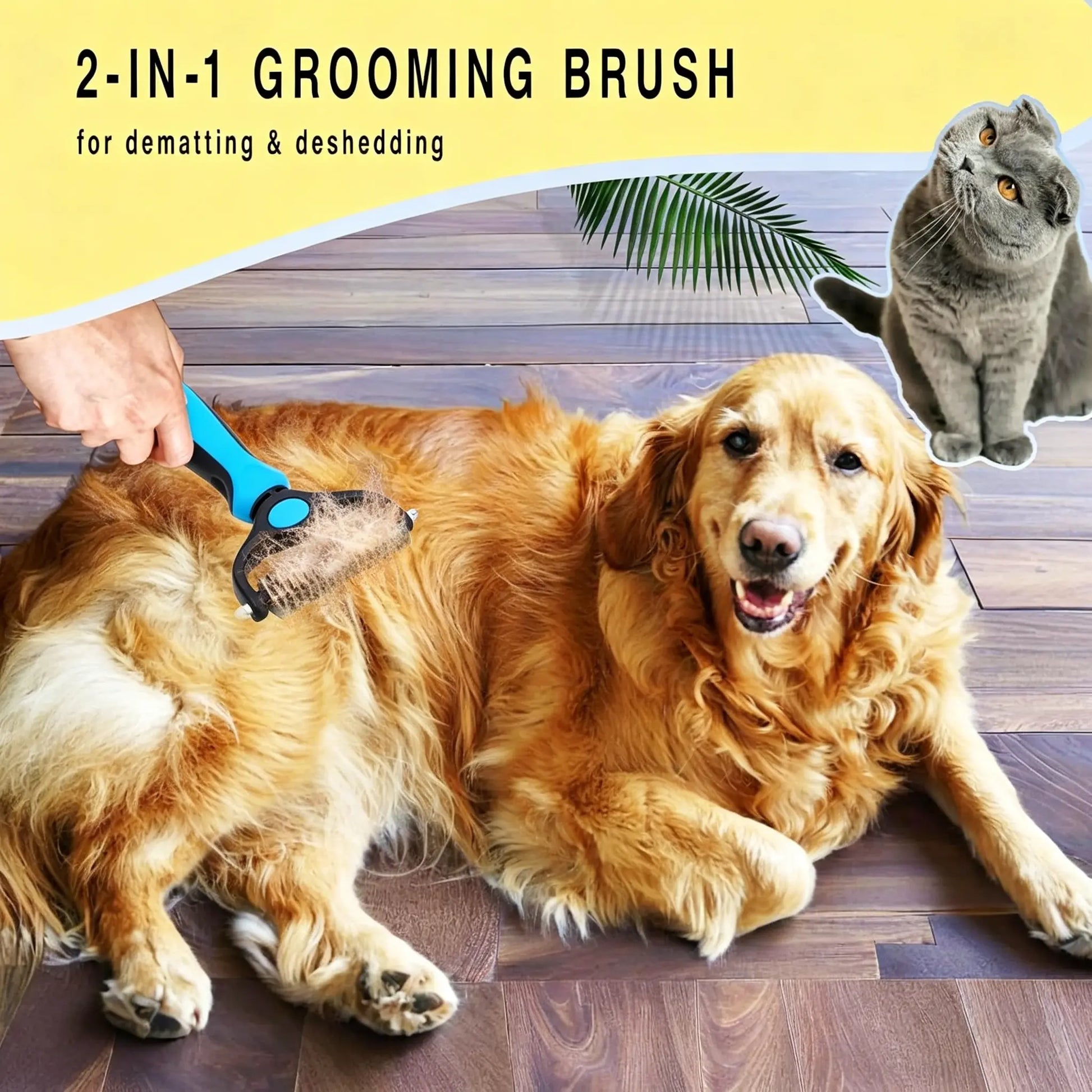 Ultimate Pet Detangling Comb & Grooming Brush - Effortless Shedding and Mat Removal for Happy, Healthy Pets