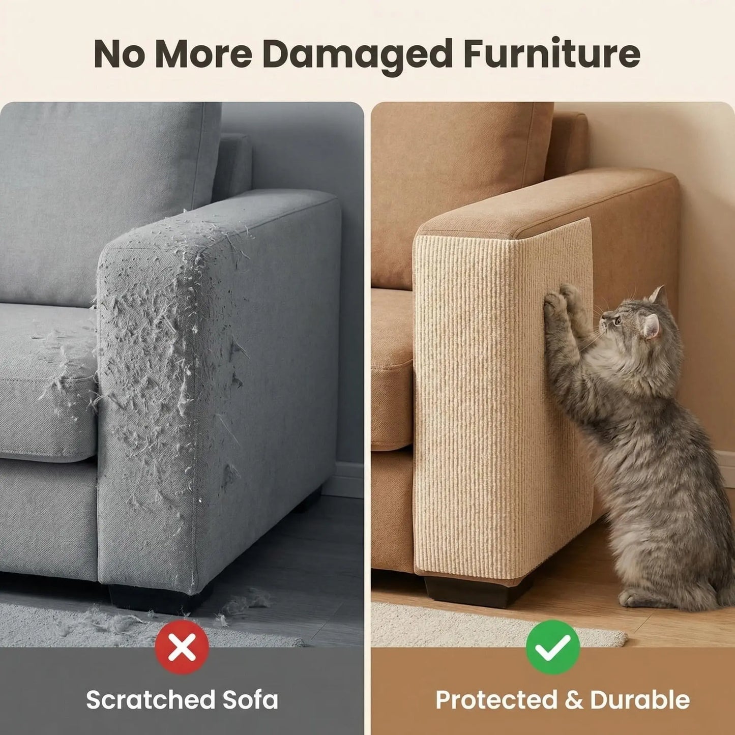 Protect Your Furniture with Our Self-Adhesive Cat Scratch Pads! 🐾 Durable, Trimmable & Easy to Use - Keep Your Sofa and Walls Scratch-Free! 💪✨