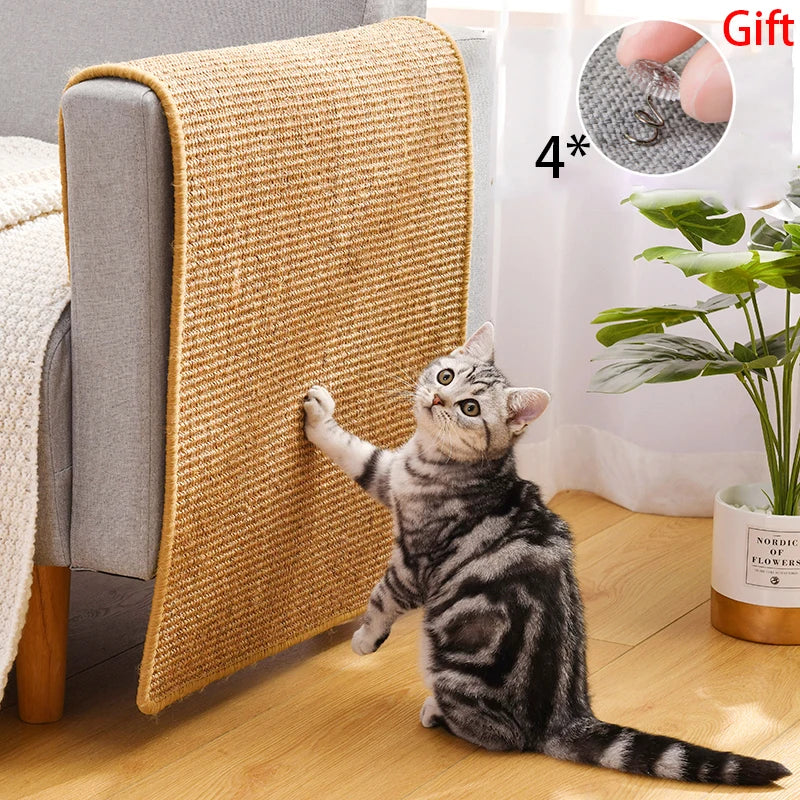 Premium Sisal Cat Scratcher Mat - Protect Your Furniture and Keep Your Cat's Claws Sharp!