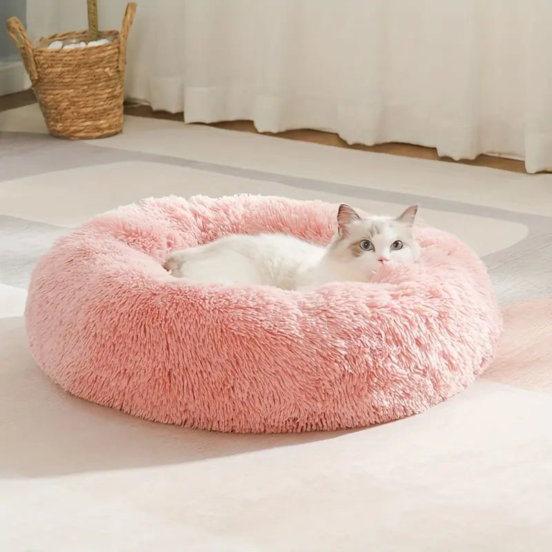 Snuggle Up Your Furry Friends in This Cozy, Unique Circular Cat Nest - Perfect for Cats and Small Dogs All Year Round! 🐾💤