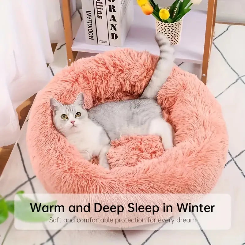 Snuggle Up Your Furry Friends in This Cozy, Unique Circular Cat Nest - Perfect for Cats and Small Dogs All Year Round! 🐾💤