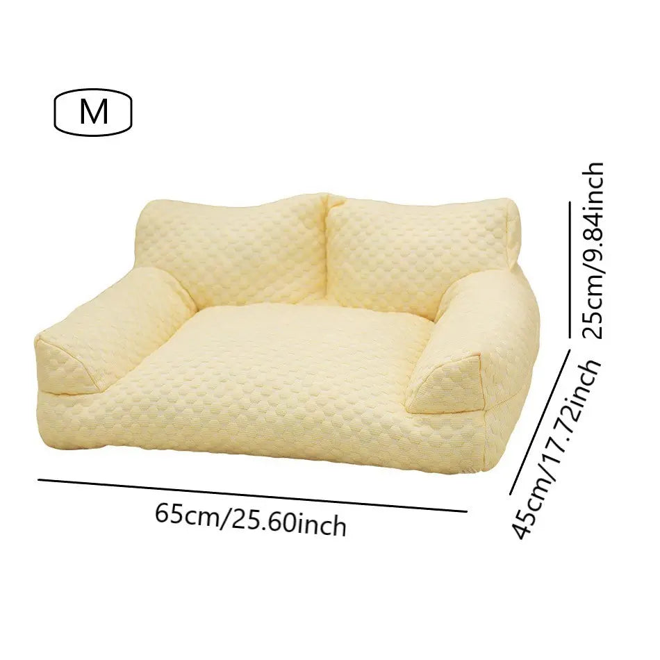 Cool Your Pets Down! 🐾🥶 Discover our Ice Bead Pet Sofa with 22℃ Cooling Fabric and Massage Bumps – the perfect chill spot for small to medium fur babies! 🌟🌈