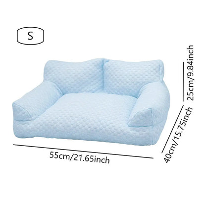 Cool Your Pets Down! 🐾🥶 Discover our Ice Bead Pet Sofa with 22℃ Cooling Fabric and Massage Bumps – the perfect chill spot for small to medium fur babies! 🌟🌈