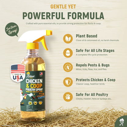 Say goodbye to pesky mites, lice, ticks, fleas, and flies with our Reliant Pet Chicken & Coop Spray! Safe for your chickens and no need to remove eggs. Grab it now during our Mother's Day & Father's Day Sale! Perfect for outdoor fun! 🐔🌼🎉