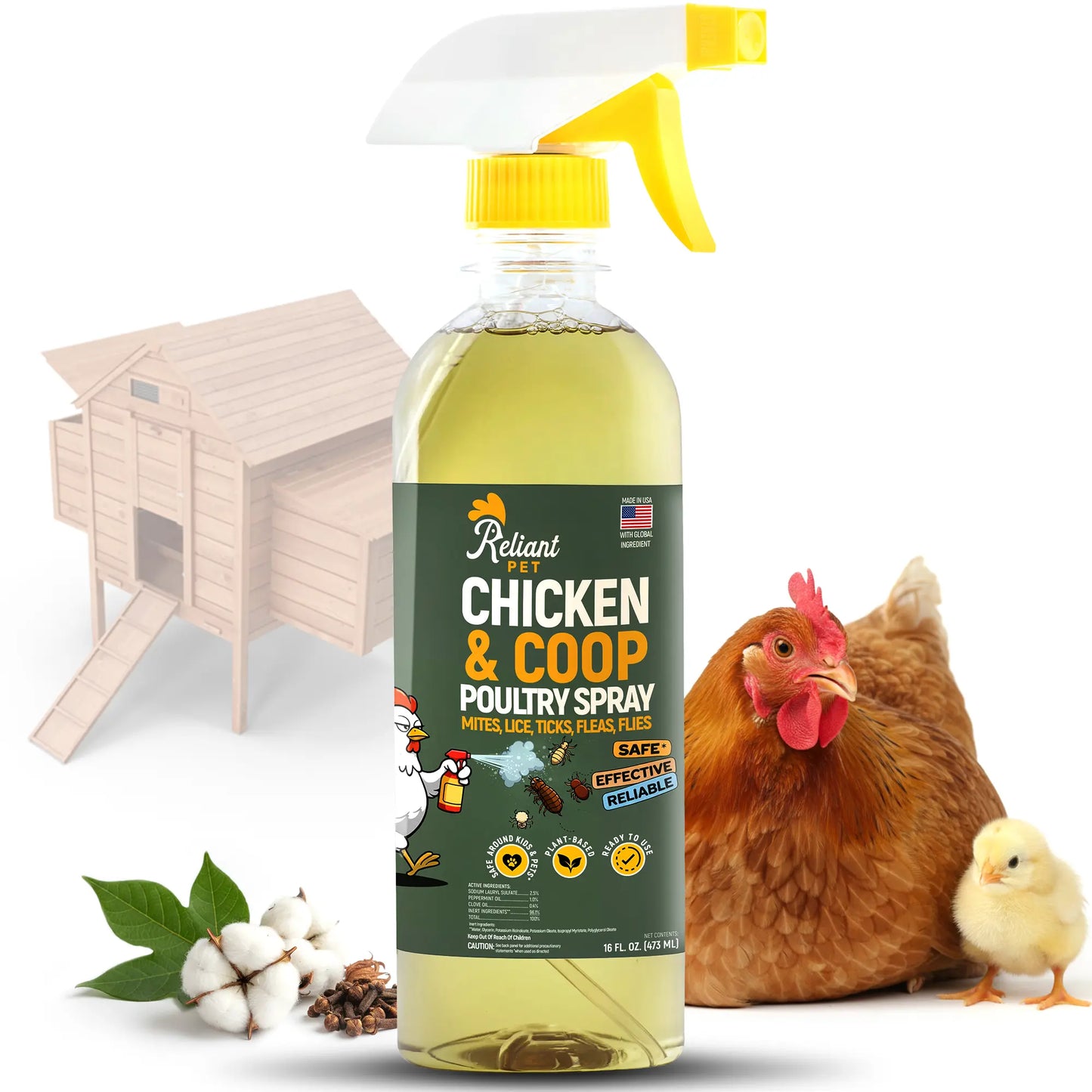 Say goodbye to pesky mites, lice, ticks, fleas, and flies with our Reliant Pet Chicken & Coop Spray! Safe for your chickens and no need to remove eggs. Grab it now during our Mother's Day & Father's Day Sale! Perfect for outdoor fun! 🐔🌼🎉