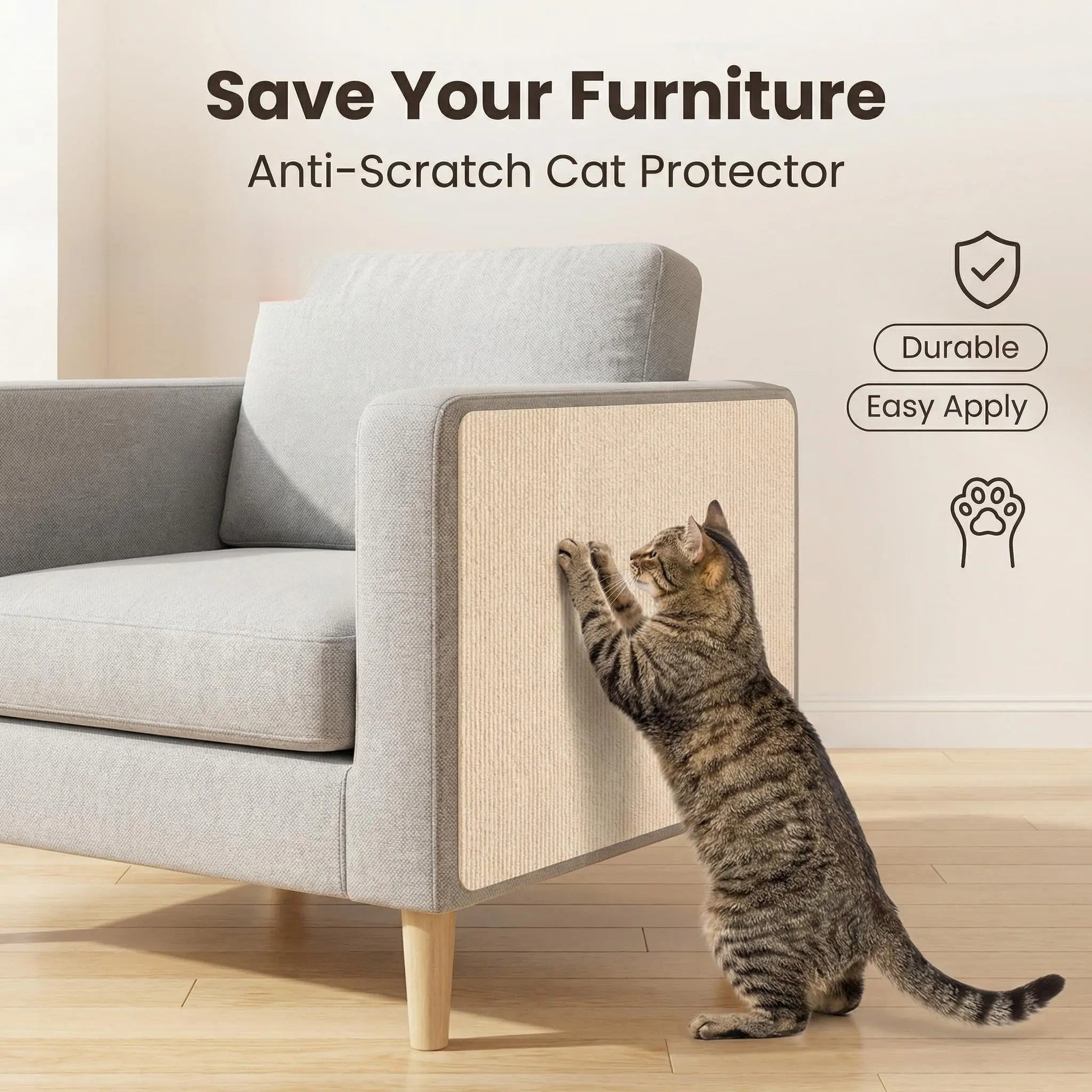 Protect Your Furniture with Our Self-Adhesive Cat Scratch Pads! 🐾 Durable, Trimmable & Easy to Use - Keep Your Sofa and Walls Scratch-Free! 💪✨