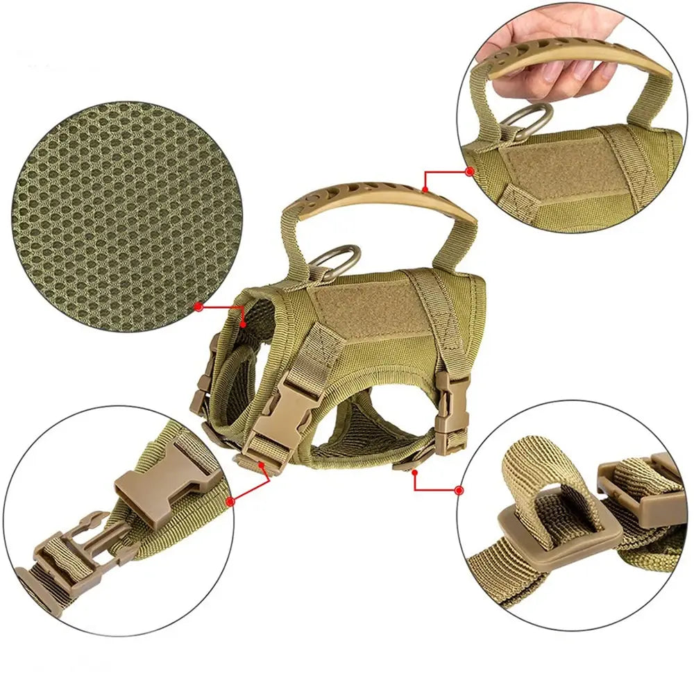 Get Your Pup Summer-Ready! ☀️🐾 Tactical Dog Harness Set for Small Dogs & Cats - Stylish Vest, Leash & Patches for Outdoor Fun! #PetLovers #SummerVibes