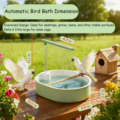 Transform Your Bird's Bath Time! 🐦💦 Automatic Parrot Shower + Fountain Fun for Parakeets & Conures! Perfect for Grooming & Playtime! 🛁✨