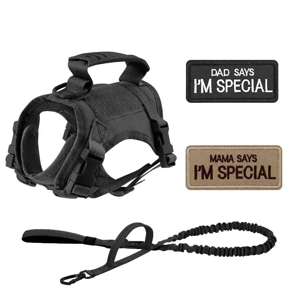 Get Your Pup Summer-Ready! ☀️🐾 Tactical Dog Harness Set for Small Dogs & Cats - Stylish Vest, Leash & Patches for Outdoor Fun! #PetLovers #SummerVibes