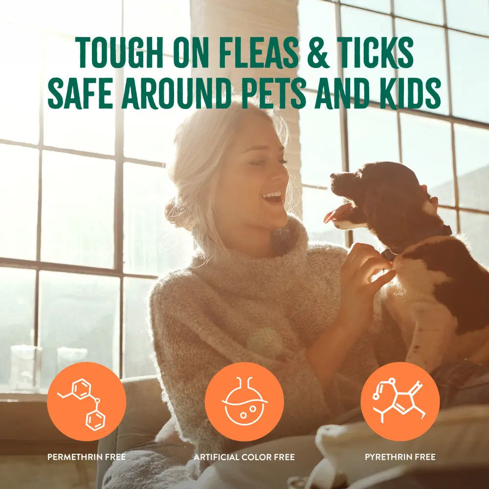 Say goodbye to fleas and ticks! 🌿🐾 Check out Tropiclean's all-natural Flea + Tick Spray for your home and furry friends! 32oz of protection! 🐶✨