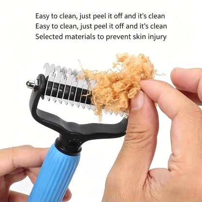 Ultimate Pet Detangling Comb & Grooming Brush - Effortless Shedding and Mat Removal for Happy, Healthy Pets