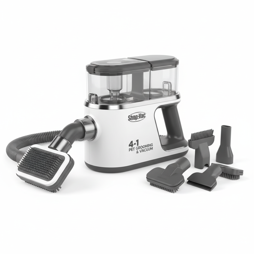 Get Fur-Free in a Flash with the Shop-Vac® 4-In-1 Pet Grooming & Vacuum!