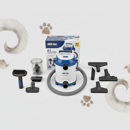 Get Fur-Free in a Flash with the Shop-Vac® 4-In-1 Pet Grooming & Vacuum!