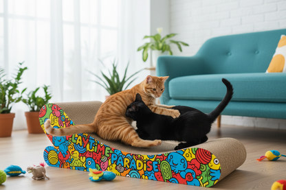 Say goodbye to dull scratching! 🐾 Check out our Cartoon Print High-Strength Cat Scratching Board - the perfect spot for your feline to play and scratch safely! 🌟🐱 #CoolCatStuff #CatFurniture