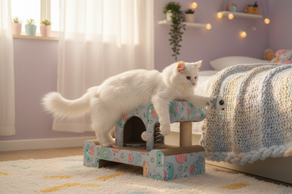 Say goodbye to dull scratching! 🐾 Check out our Cartoon Print High-Strength Cat Scratching Board - the perfect spot for your feline to play and scratch safely! 🌟🐱 #CoolCatStuff #CatFurniture