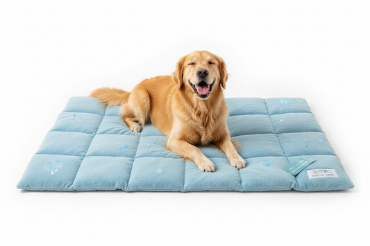 Keep your furry friends cool this summer with our Extra Large Self-Cooling Dog Mat! Perfect for large dogs & cats, it's breathable, washable, and measures 47"x32"! 🐾💙 #PetComfort #SummerVibes